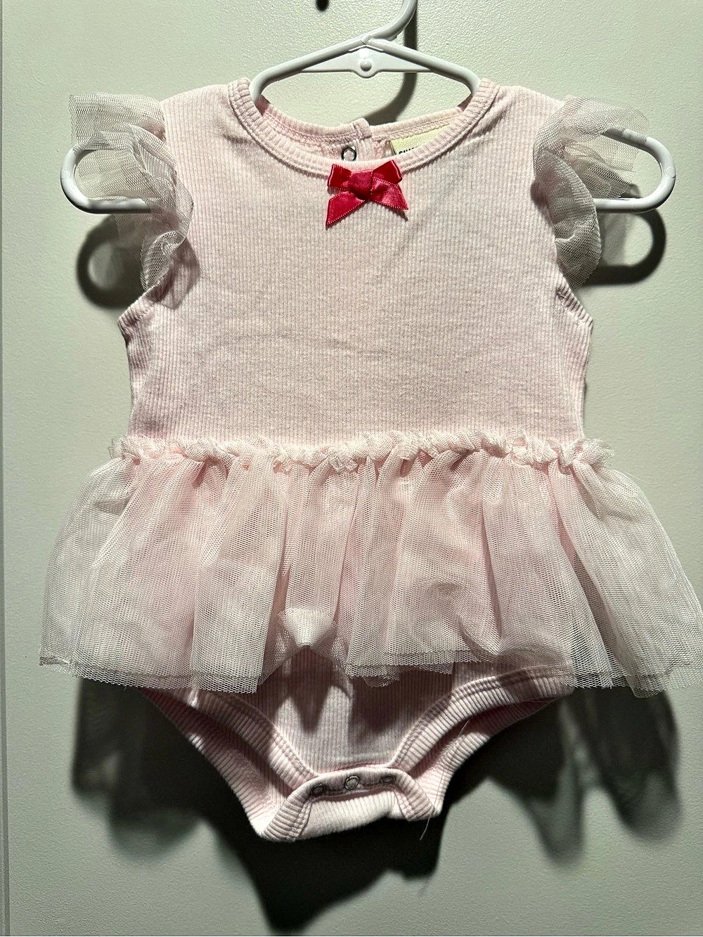 Sincerely Jules Tulle Skirted Romper in Pink Baby 6/9M Like New